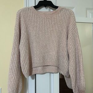 Cozy Pink Ribbed Sweater